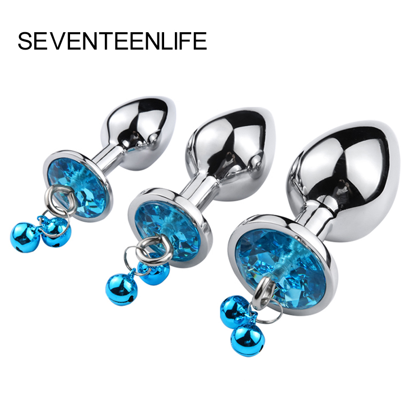 SEVENTEENLIFE 3 Size Anal Plug Heart Stainless Steel Crystal Anal Plug Removable Butt Plug Stimulator Anal Sex Toys Prostate Massager Dildo