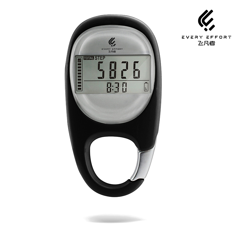 EVERY EFFORT Multi-function 3d calorie induction pedometer step precise counting portable mini fitness short distance digital exercise