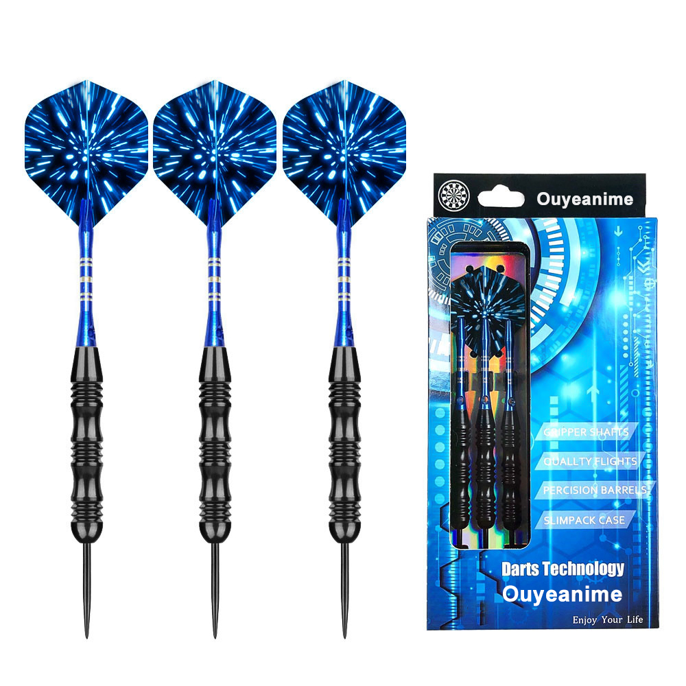 Ouyeanime Darts are used for sports. Three 22g steel tipped darts