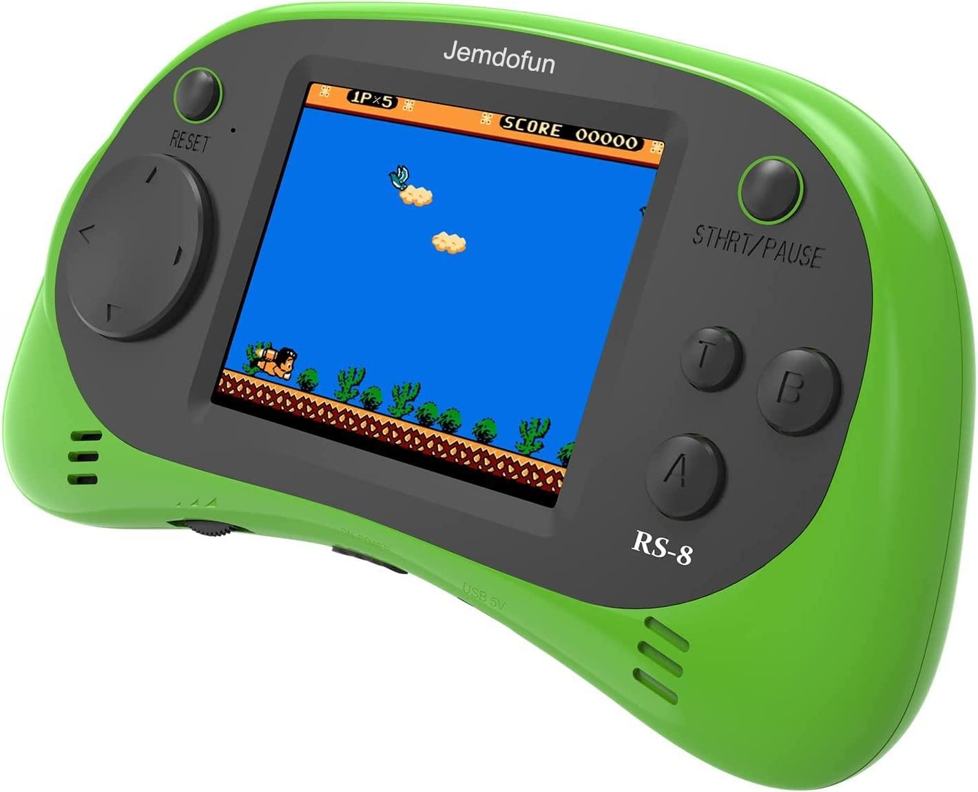 Jemdofun Kids Handheld Games 8 Bit Retro Games Console with 260 Games 2.5 Inch Screen Portable Video Games Player Support AV Output, Electronic Games Gift for Boys Girls Age 4-12 Years 