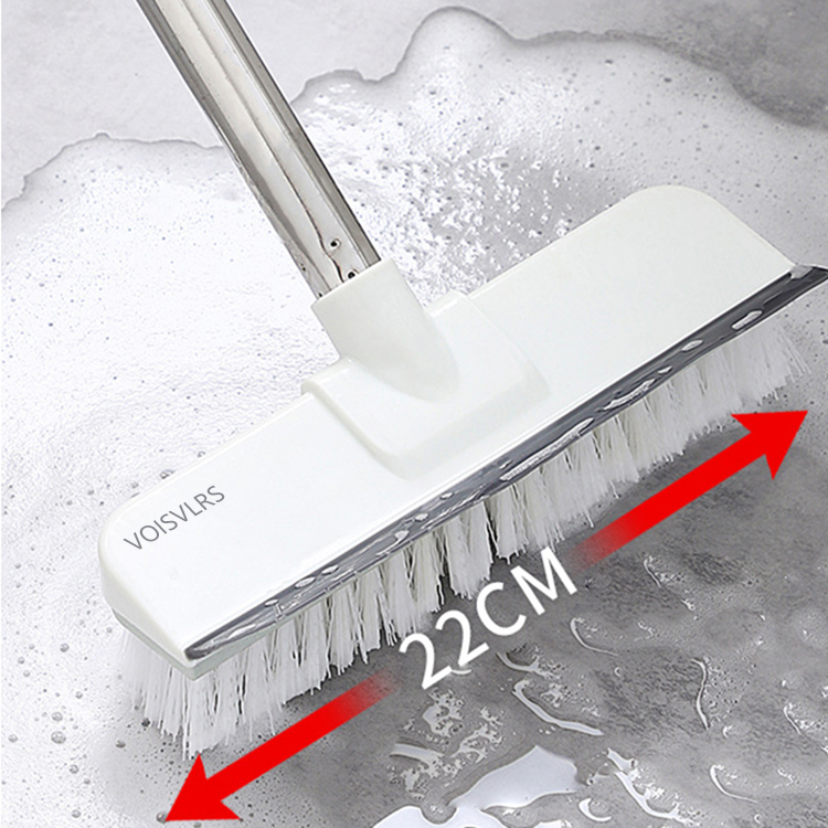 VOISVLRS Floor Scrub Brush with Long Handle 58",limpiaparabrisas desmontable de mango largo para ducha y inodoro, herramientas de limpieza del hogar