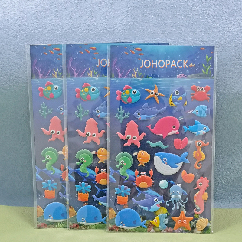 JOHOPACK Cute 3d cartoon stickers decorative stickers creative bubble stickers for students and children