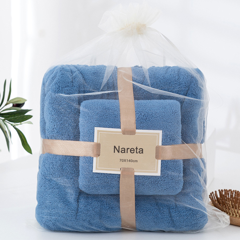 Nareta Ultrafine fiber coral hair absorbent hair swimming face hand bath towel set