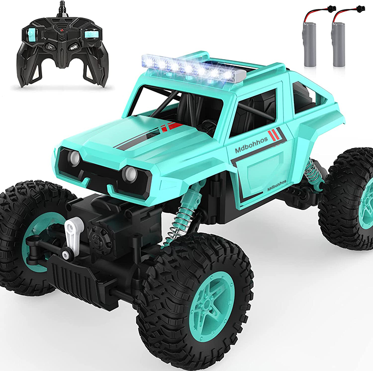 Mdbohhos 1:14 Remote Control Truck, RC Car Toy Rock Crawler, 4WD Off Road Monster Truck with Metal Shell Dual Motors LED Headlight 90 Min Play