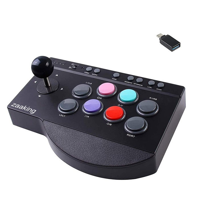 zaaking Video game joysticks, Street Fighter Arcade Game Fighting Joystick with USB Port, with Turbo & Macro Functions, Suitable for PS3 / PS4 / Xbox ONE/Nintendo Switch/PC Windows.