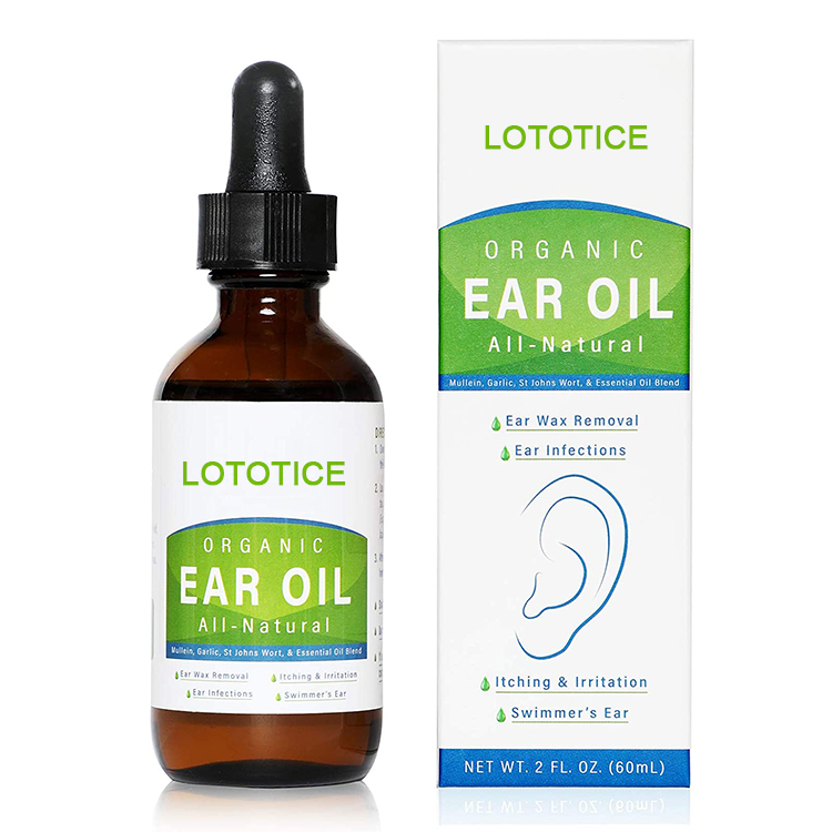 LOTOTICE Organic Ear Oil for Wax Removal | No Terrible Smell | Itching & Irritation | Swimmer's Ear, Itching and Irritation | 100% Natural Ear Drops - Kids, Adults, Babies, Dogs | 2 OZ
