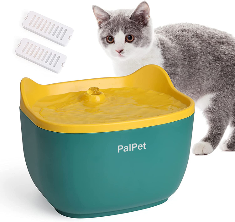 PalPet Cat Fountain Water Bowl, 2.5L/ 84oz Automatic Dispenser Pet Fountain with 2 Filters, Ultra-Quiet Pet Drinking Fountain Water Dispenser for Cat/ Dog