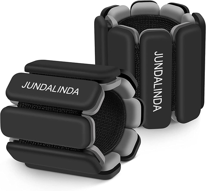 JUNDALINDA Ankle And Wrist Weights for Exercise Wearable Wrist & Ankle Weights - For Women Men, Total 2 Lb Adjustable Arm Weights Set,  Weight Loss Bracelet.