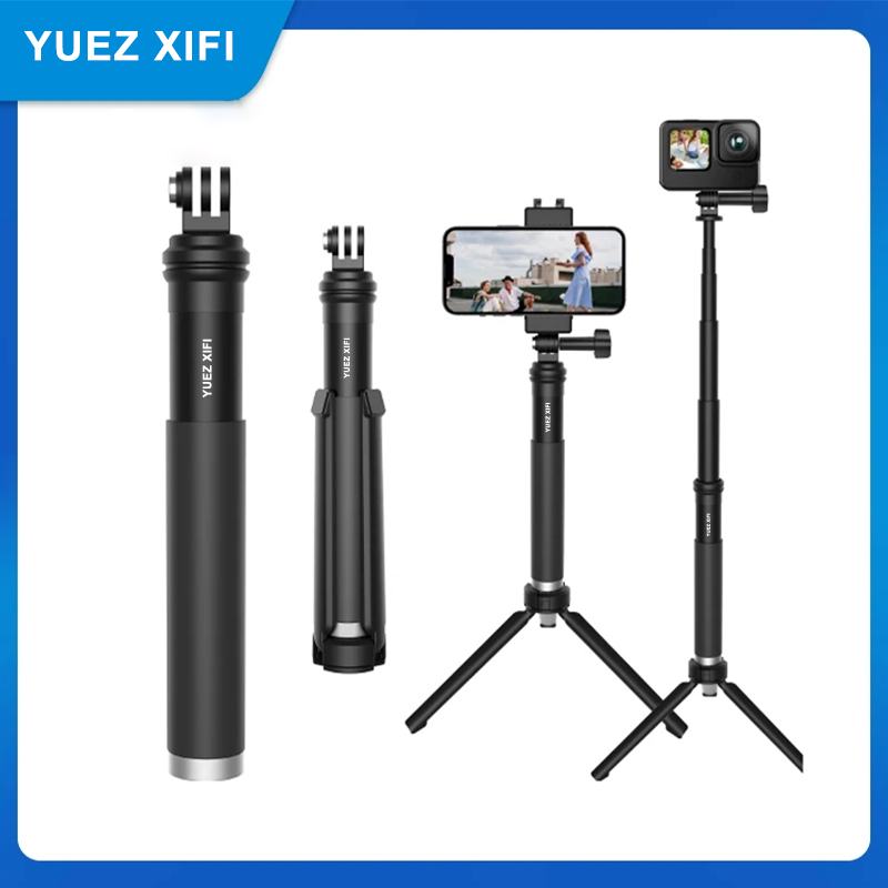 YUEZ XIFI Self-shot pole live broadcast tripod anti-shaking new type fill light folding telescopic floor universal mobile phone