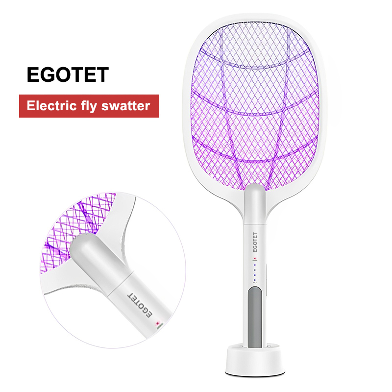 EGOTET Electric mosquito swatter rechargeable powerful household two-in-one mosquito control device battery electric mosquito swatter mosquito lamp fly swatter