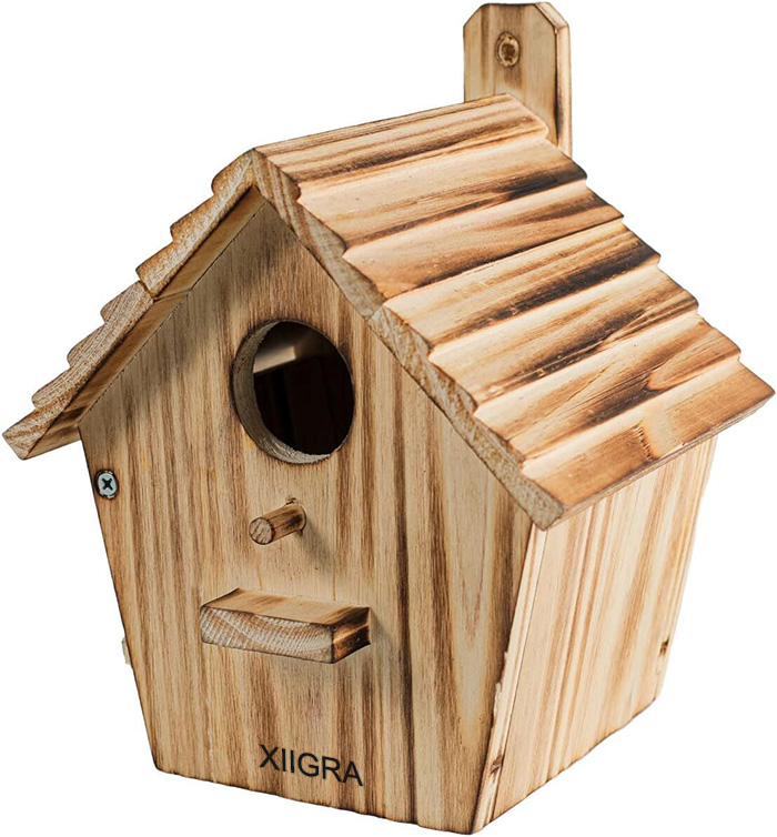 XIIGRA Bird Houses for Outside with Pole Wooden Bird House for Finch Bluebird House Cardinals Hanging Birdhouse Clearance Garden Country Cottages