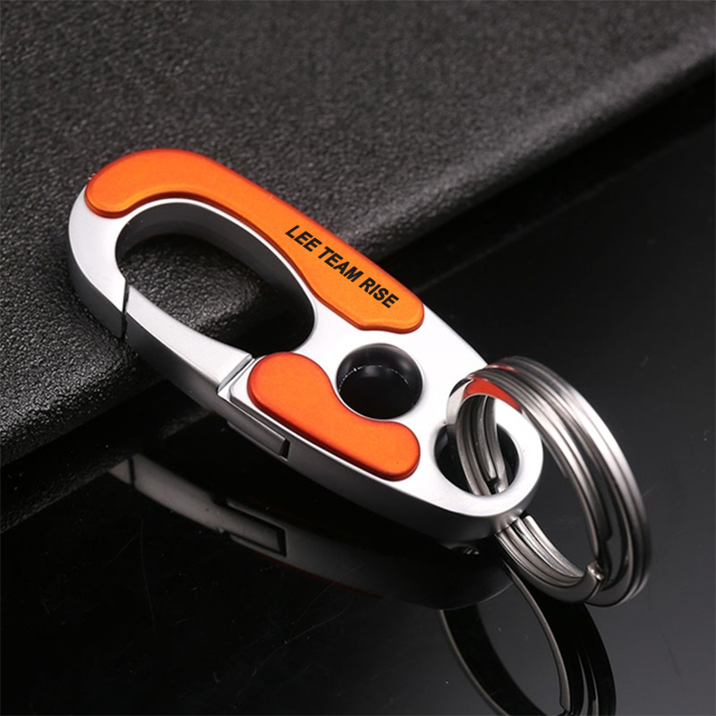 LEE TEAM RISE New key chain, stainless steel outdoor hook, climbing tool, double-ring car key chain, durable