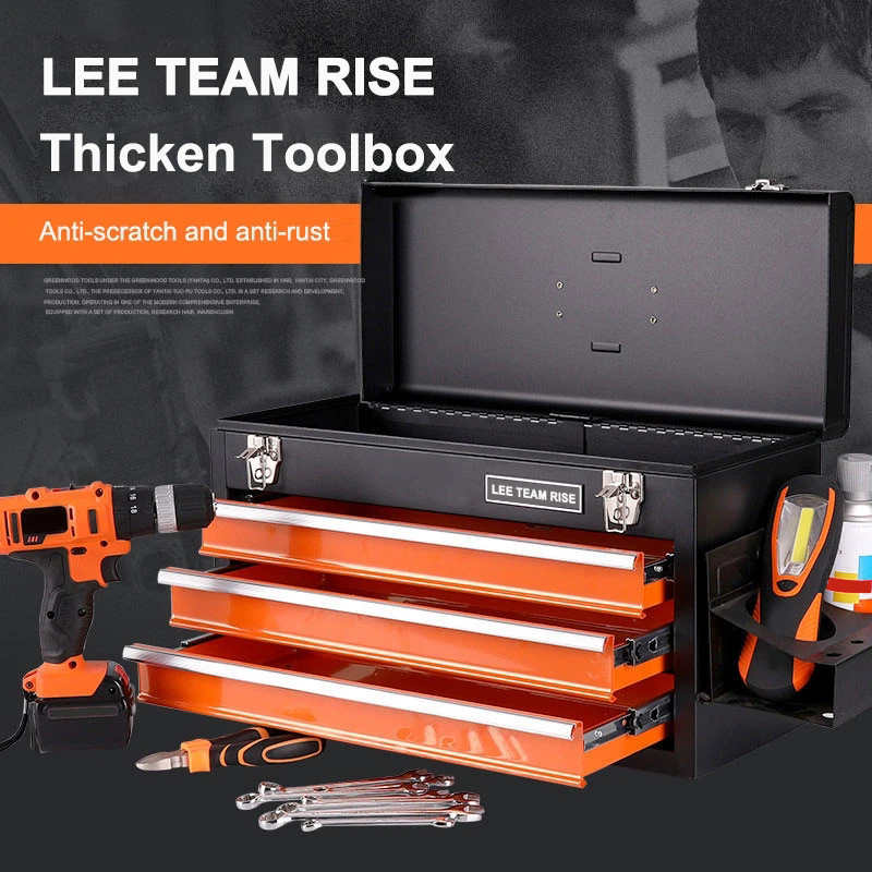 LEE TEAM RISE Metal tool box, professional tool box workshop, complete set of workbench, trolley, garage equipment, waterproof