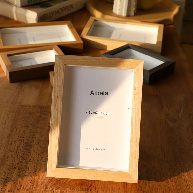 Aibala Wooden frame Nordic square photo frame wall mounted photo frame shadow box desktop decoration 5/6/7/8 inch