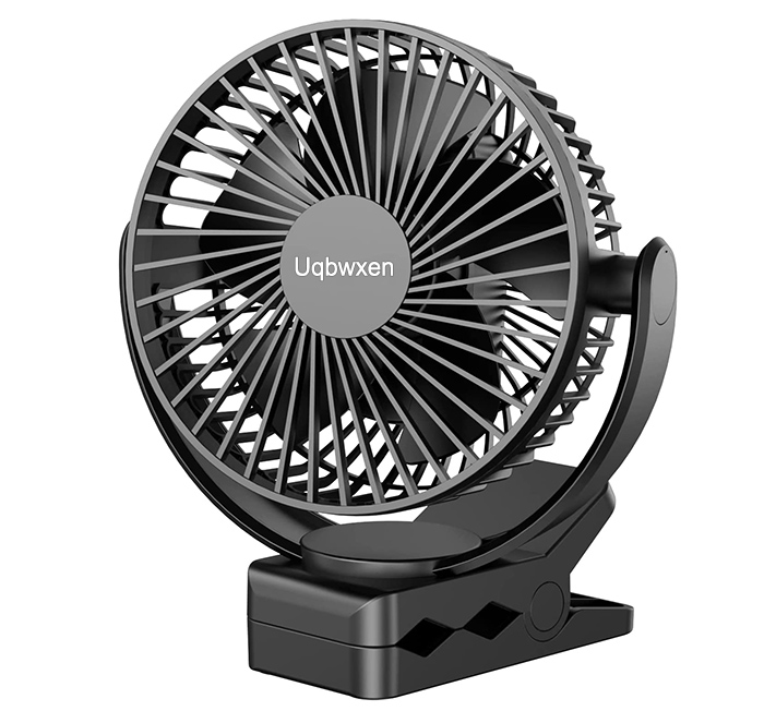 Uqbwxen Portable electric fans, 5000mAh USB Charging Portable Battery Fans, 6Inch Quiet USB Personal Desk Fan, 3 Speeds, 720° angle adjustment, Small Stroller Fan for home office dormitory.