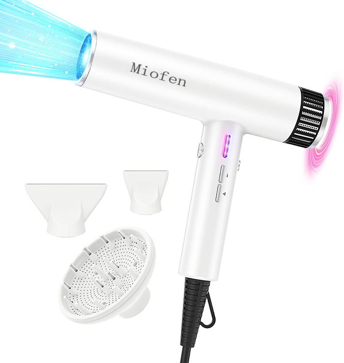 Miofen Hair Driers,11000RPM High-Speed Brushless Motor, Fast-Drying Negative Ions Intelligent Constant Temperature Hair Care Dryers, Professional Hair Dryer with 3-in-1 Attachments.