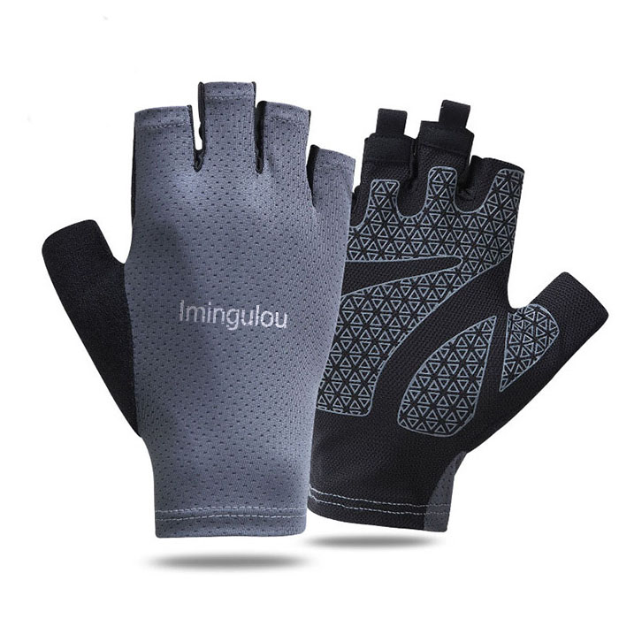 Imingulou Bicycling Gloves Breathable Non-slip Women's Men's Half Finger Summer Cycling Fingerless Gloves