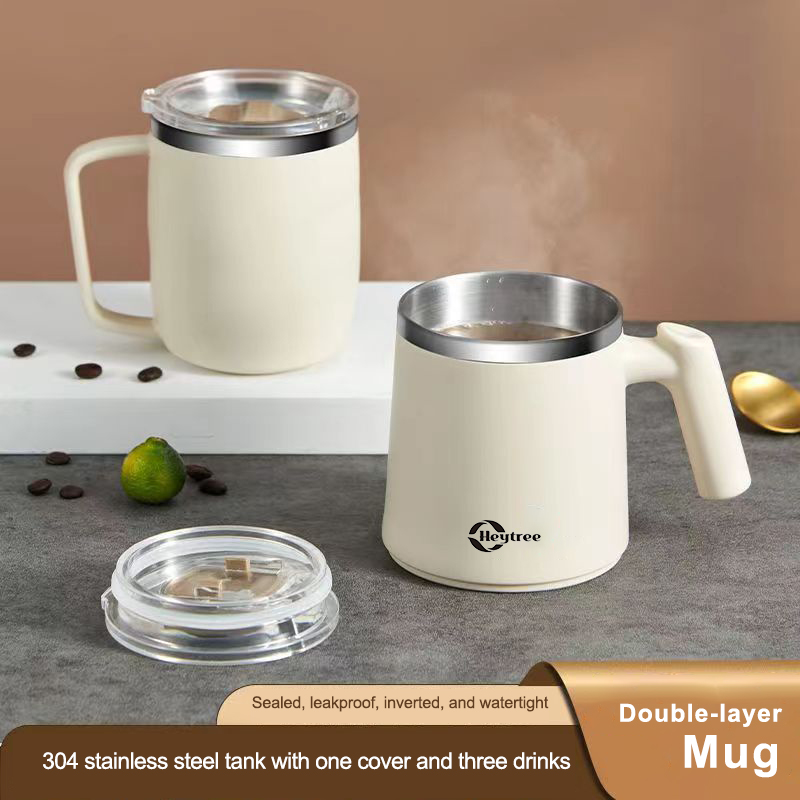 HEYTREE Stainless steel mug coffee cup leak proof tea milk cup pipette water cup, children adult kitchen beverage cup