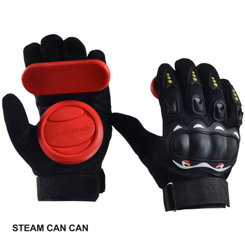 STEAM CAN CAN New 1-piece set of skateboard drift gloves Durable long board downhill sliding hand protection gloves Bicycle full finger protection gloves Outdoor
