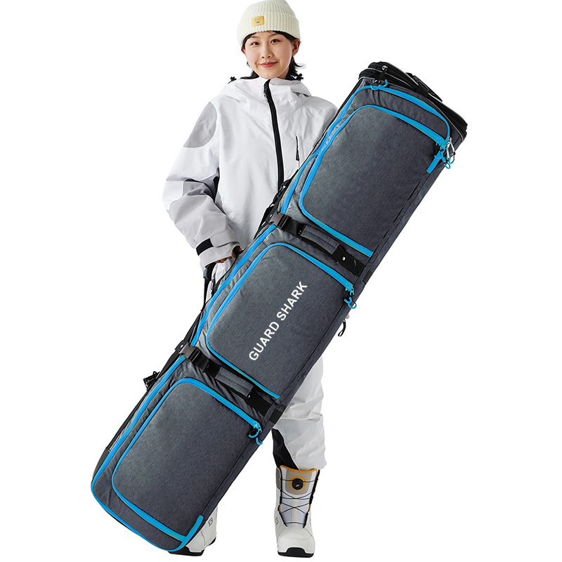 GUARD SHARK Padded ski bag with adjustable length of 63-75 inches, suitable for air travel