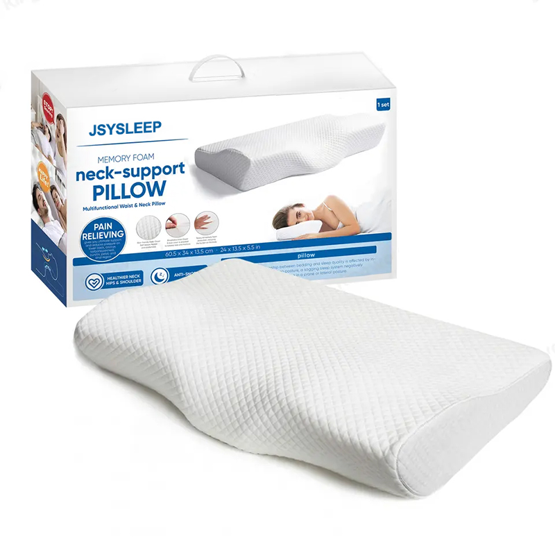JSYSLEEP Bed pillow slow rebound soft memory sleep pillow ergonomic shape to relax adult cervical spine