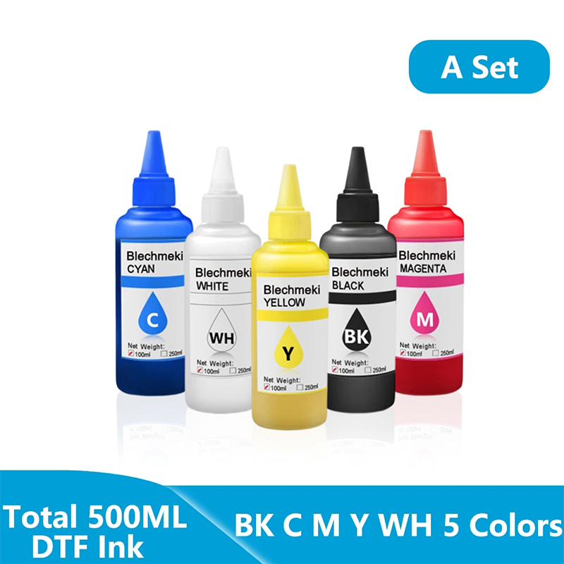 Blechmeki 100ML DTF Ink 5 Colors/Set Heat Transfer Ink For DTF Print Printer For Epson DTF L1800 1390 A3 A4 Film Printer Transfer Machine