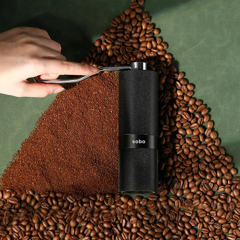 sobo Manual coffee grinder, 24 adjustable settings, portable adjustable stainless steel burr coffee grinder camping
